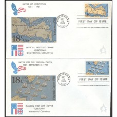 #1937-38 Yorktown - Capes Andrews FDC Set