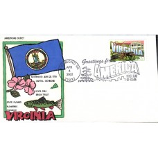 #3606 Greetings From Virginia Armstrong FDC