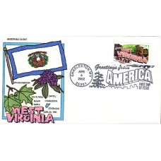#3608 Greetings From West Virginia Armstrong FDC