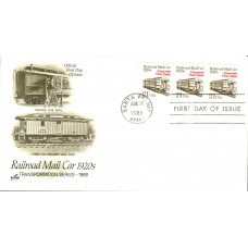 #2265 Railroad Mail Car 1920s PNC Artcraft FDC