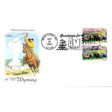 #3745 Greetings From Wyoming Combo Artcraft FDC