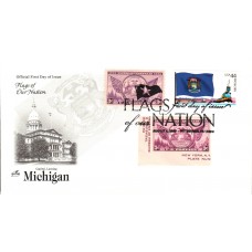 #4298 FOON: Michigan Flag Combo Artcraft FDC