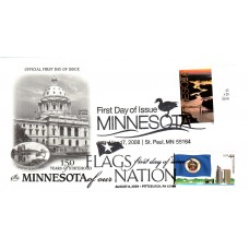 #4299 FOON: Minnesota Flag Dual Artcraft FDC