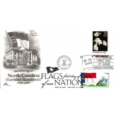 #4311 FOON: North Carolina Flag Dual Artcraft FDC