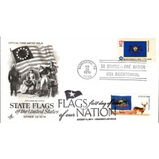 #4317 FOON: Pennsylvania State Flag Dual Artcraft FDC