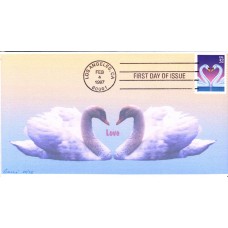 #3123 Love - Swans Barre FDC