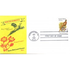 #1993 South Dakota Birds - Flowers Bazaar FDC