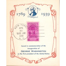 #854 Washington Inauguration Bernet-Reid FDC