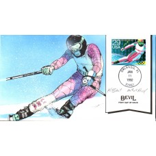 #2614 Downhill Skiing Artist Proof Bevil FDC