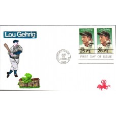 #2417 Lou Gehrig B Line FDC
