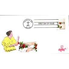 #3496 Rose and Love Letter B Line FDC