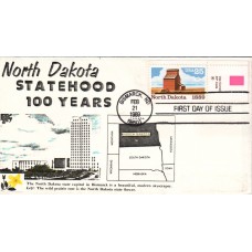 #2403 North Dakota Statehood Coin 4 FDC