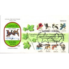 #1757 Capex Wildlife Souvenir Sheet Collins FDC