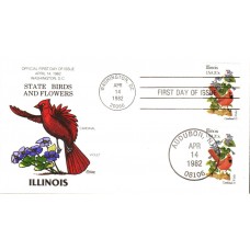 #1965 Illinois Birds - Flowers Collins FDC
