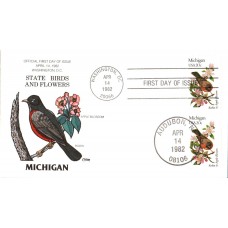 #1974 Michigan Birds - Flowers Collins FDC