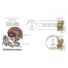 #1990 Pennsylvania Birds - Flowers Collins FDC