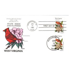 #2000 West Virginia Birds - Flowers Collins FDC
