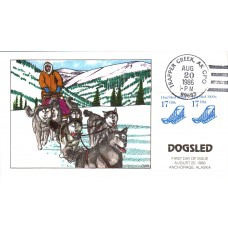 #2135 Dog Sled 1920s Collins FDC