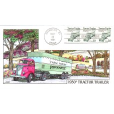 #2457 Tractor Trailer 1930s Collins FDC