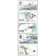 #2470-74 Lighthouses Collins FDC Set