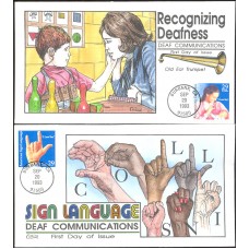#2783-84 Deaf Communication Collins FDC Set