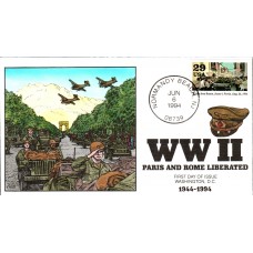 #2838f Paris and Rome Liberated Collins FDC
