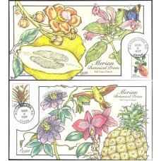 #3126-27 Merian Botanical Prints Collins FDC Set