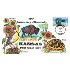 #4493 Kansas Statehood Collins FDC