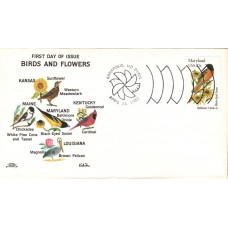 #1972 Maryland Birds - Flowers Colonial FDC