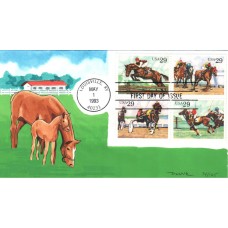 #2756-59 Sporting Horses Colorano HP30 FDC