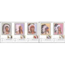 #2501-05 Indian Headdresses Colorano Maxi FDC Set