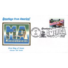 #3581 Greetings From Massachusetts Colorano FDC