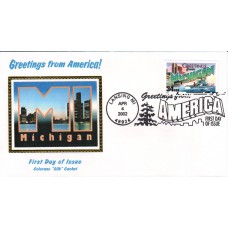 #3582 Greetings From Michigan Colorano FDC