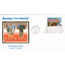 #3605 Greetings From Vermont Colorano FDC