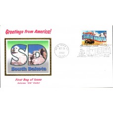 #3736 Greetings From South Dakota Colorano FDC
