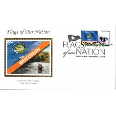 #4330 FOON: Wisconsin State Flag Colorano FDC 