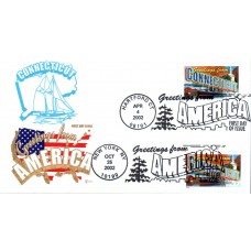 #3702 Greetings From Connecticut Dual Covercraft FDC