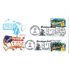 #3706 Greetings From Hawaii Dual Covercraft FDC