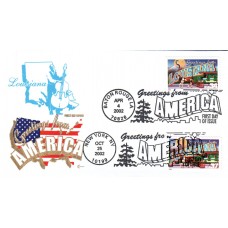 #3713 Greetings From Louisiana Dual Covercraft FDC