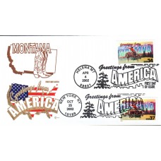 #3721 Greetings From Montana Dual Covercraft FDC