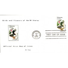 #1975 Minnesota Birds - Flowers Coy FDC