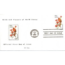 #1987 Ohio Birds - Flowers Coy FDC
