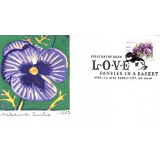 #4450 Love - Pansies in a Basket S Curtis FDC