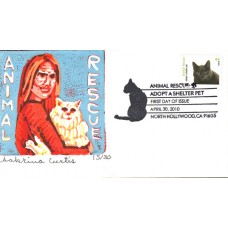 #4452 Animal Rescue - Cat S Curtis FDC