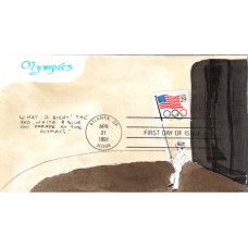 #2528 Flag with Olympic Rings DHC FDC