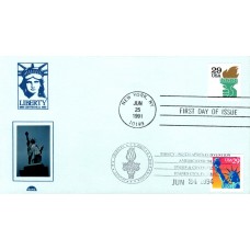 #2599 Statue of Liberty Dual Dome FDC