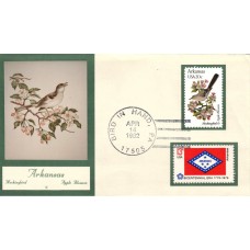 #1956 Arkansas Birds - Flowers Double A FDC