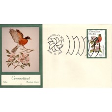 #1959 Connecticut Birds - Flowers Double A FDC
