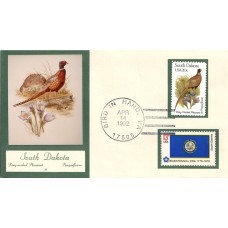 #1993 South Dakota Birds - Flowers Double A FDC