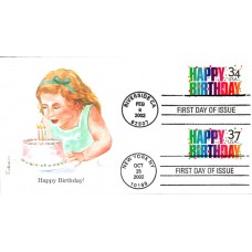 #3695 Happy Birthday Dual Edken FDC